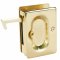 Emtek Pocket Door Lock in Polished Brass Finish - Open