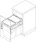 Line Drawing of Hafele Pull Out Waste Basket