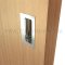 Ives Decorative Rectangle Cabinet Pull Installed in a Door Cabinet - US15 Finish