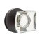 Emtek Modern Square Glass Door Knob, Modern Glass Knobset, Disk, Oil Rubbed Bronze (US10B) Finish