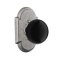 Emtek Madison Black Knob Wrought Steel Knobset with #1 Rosette in Satin Steel (SWS) Finish
