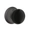 Emtek Madison Black Knob Wrought Steel Knobset with #2 Rosette in Flat Black Steel (FBS) Finish
