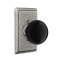 Emtek Madison Black Knob Wrought Steel Knobset with #3 Rosette in Satin Steel (SWS) Finish