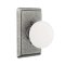 Emtek Madison Ivory Knob Wrought Steel Knobset with #3 Rosette in Satin Steel (SWS) Finish