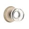 Emtek Modern Disc Glass Sandcast Bronze Knobset, #2 Rosette in Tumbled White Bronze (TWB) Finish
