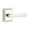 Emtek Basel Door Handle, Modern Designer Brass, Wilshire, Polished Nickel - Lifetime (US14) Finish