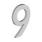 Deltana Stainless Steel Modem Numbers, B Series with Riser, No"9" Digit Satin Stainless Steel (US32D) Finished
