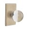 Emtek Bristol Glass Knob, Sandcast Bronze Door Knob, #3 Rosette, Unlacquered Brass Tumbled White Bronze (TWB)