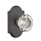 Emtek Astoria Glass Knob, Sandcast Bronze Door Knob, #1 Rosette, Flat Black Bronze (FB)