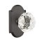 Emtek Diamond Glass Knob, Sandcast Bronze Door Knob, #1 Rosette, Flat Black Bronze (FB)