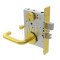 Schlage L Series, 03 Door Handle, Escutcheon, Keyed, Single Cylinder, Non-Deadbolt, Satin Brass