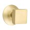 Emtek Square Door Knob with Modern Rosette in Satin Brass Finish