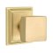 Emtek Square Door Knob with Whilshire Rosette in Satin Brass Finish