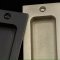 Emtek #220406 Sandcast Bronze Flush Door Pull, Rustic Modern in Flat Black