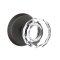 Emtek Lowell Glass Knob, Sandcast Bronze Door Knob, #2 Rosette, Oil Rubbed Bronze Medium Bronze (MB)