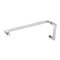 FHC 6" X 18" Modern Square Profile Pull / Towel Bar Combo, Polished Chrome (US26) Finished