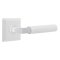 Emtek Select Limited Release, L-Square, Straight Knurled Lever, Quincy Rosette, Matte White (MW) Finish