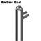 Trimco Leather Wrapped Ladder Pull, Offset Standoff with Radius Ends, 1" Diameter