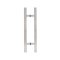 FHC 10" Square Ladder Back-To-Back 6" Center-To-Center Shower Door Handles- Side View, Satin Nickel (US15) Finished