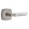 Emtek Select Limited Release, L-Square, White Marble Lever, Urban Modern Rosette, Pewter (US15A) Finish