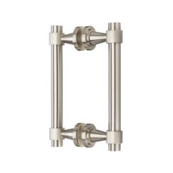 FHC Opulent Series 6" Back-To-Back  Shower Door Handles, Satin Nickel (US15) Finished