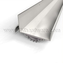Pemko #216- #215  Door Shoe Sweep, U Shaped Aluminum or Bronze Rain Drip Design with .5" Fingered Rubber