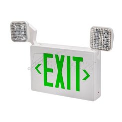Topaz TPESC/LED LED Exit Sign with 2-Lamp Heads and Battery Backup, Green Font