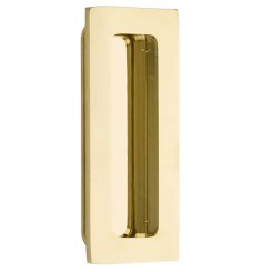 Emtek #220304 Brass Flush Door Pull or Cabinet Handle - Modern Rectangular Polished Brass - Lifetime (US3) Finished