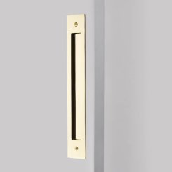 Emtek #220314 Brass Flush Door Pulls or Cabinet Handle - Modern Rectangular Polished Brass - Lifetime (US3) Finished