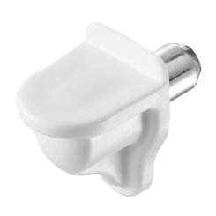 Hafele Shelf Support, for 13/64" (5 mm) diameter hole, Plastic with Steel Pin, White