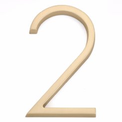 Emtek #2832 Modern House Numbers, No. "2" Digit, 7" Height Satin Brass (US4) Finished