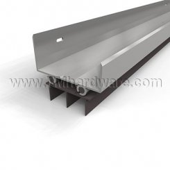 NGP 319ET Door Shoe Sweep, U Shaped Aluminum with Rain Drip and .6875" Thermoplastic Triple Fin Seal