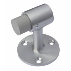Rockwood 470, 471 Cast Brass Floor Mounted Door Stop, 3" Height, Wood Screws #470, Satin Chrome Finish