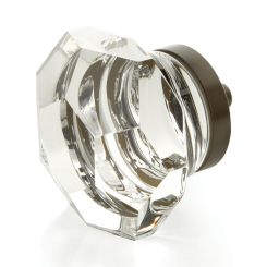 City Lights Faceted Dome Glass Knob - Oil Rubbed Bronze