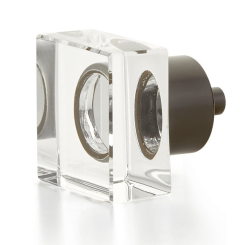 City Lights Square Glass Cabinet Knob - Oil Rubbed Bronze