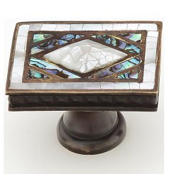 Avalon Bay Cabinet Knob - White Mother of Pearl, Aged Dover