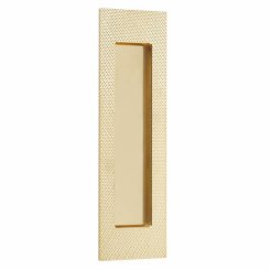 Emtek #222307 Modern Rectangular Knurled with Plain Pocket Flush Pull, Unlacquered Brass (US3NL)