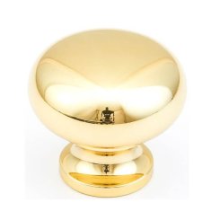 Traditional Round Knob - Polished Brass