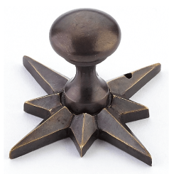 Sonata, Cabinet Knob with Star Backplate - Dark Antique Bronze