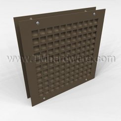 Door Louver 1500A, Inverted Split Y-Blades with Security Grille, Vandal Proof Thru-Bolt Mount, 1-3/4" Door, up to 3' x 6'-8"