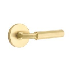 Emtek Select, R-Bar, Faceted Lever, Disk Rosette, Dummy Pair, Satin Brass (US4) Finish