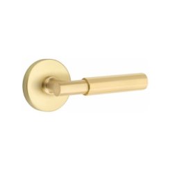 Emtek Select, T-Bar, Faceted Lever, Disk Rosette, Passage, Satin Brass (US4) Finish