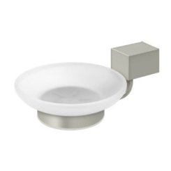 Deltana Zinc-Aluminum Frosted Glass Soap Dish Satin Nickel (US15) Finished