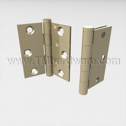 Deltana, Plain Bearing, Brass, Residential Grade, 5 Knuckle, Full Mortise Hinge, 3.5" x 3.5"