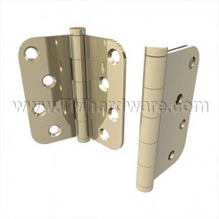 Deltana 5/8" Radius Corner Hinge, with Staggered Hole Pattern, Plain Bearing, 4" x 4"