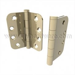 Deltana, Plain Bearing, Brass, Standard Weight, 5 Knuckle, Full Mortise, 5/8" Radius Hinge, 4" x 4"