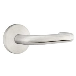 Emtek, Tubular Stainless Steel Series, Passage, Cologne Lever, Disk Rosette, Brushed Stainless Steel Finish