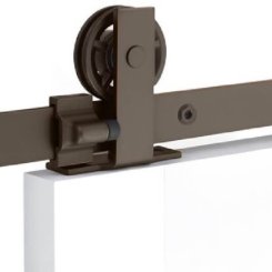 Emtek Modern Rectangular Top Mount Barn Door Hanger in US10B Finish