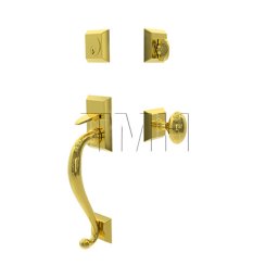 Emtek 4413HE Franklin Entry Set with Hammered Egg Brass Knob (US4)