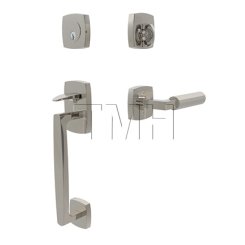 Emtek 4715LSFA Tubular Entry Set in Polished Nickel-Lifetime Finish (US14)
